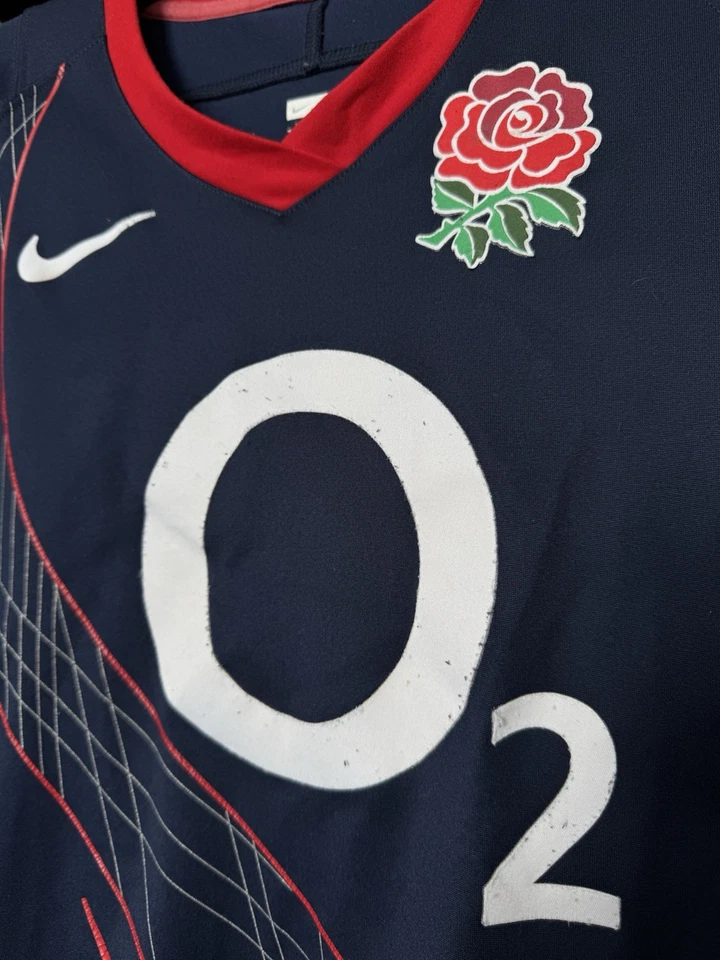 Vintage Men’s Football Nike England Rose O2 Jersey Big Logo Tee Size M - Image 3 of 4