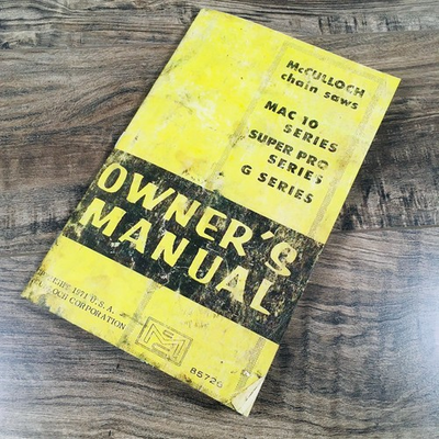 #ad #ad Mcculloch Mac 10 Chainsaw Owners Operators Manual Super Pro G Carb Adjustments $9.97