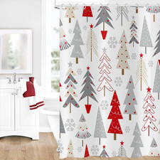 Christmas Tree Shower Curtain - Festive Waterproof Bathroom Decor, 72"x72