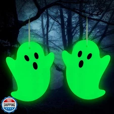 WinnerWhy 2 Pcs Halloween Ghost Glow in The Dark Decorations Spooky Ghost Han