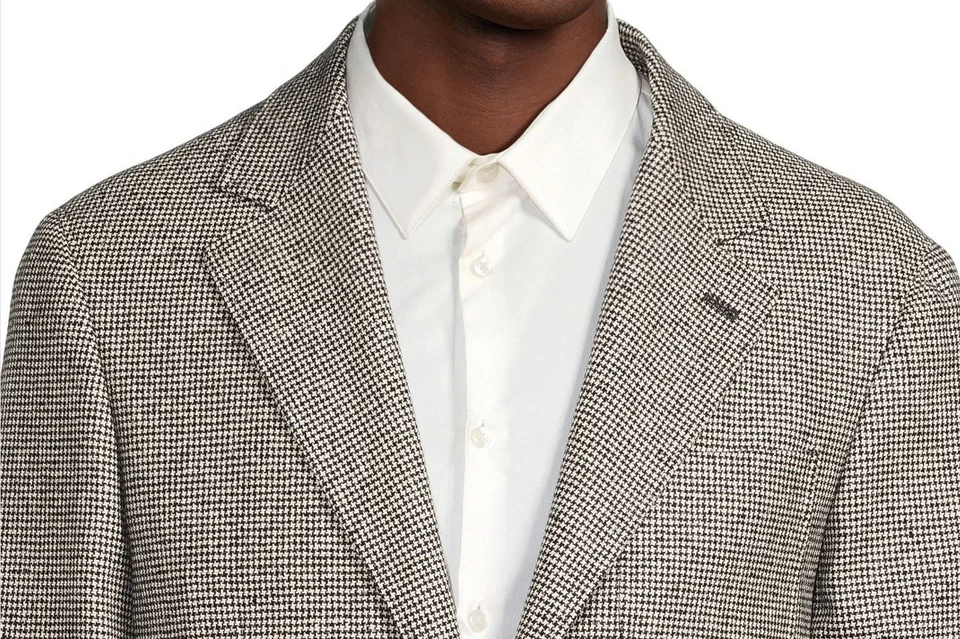 Abrigo deportivo Brunello Cucinelli pata de gallo lana cachemir calce clásico $5,995 nuevo con etiquetas Foto 3 de 4