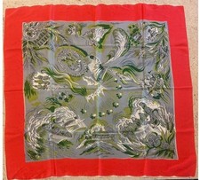 Vintage Baar Beards Inc. "Top Hit" Silk Scarf with American Revolution Theme