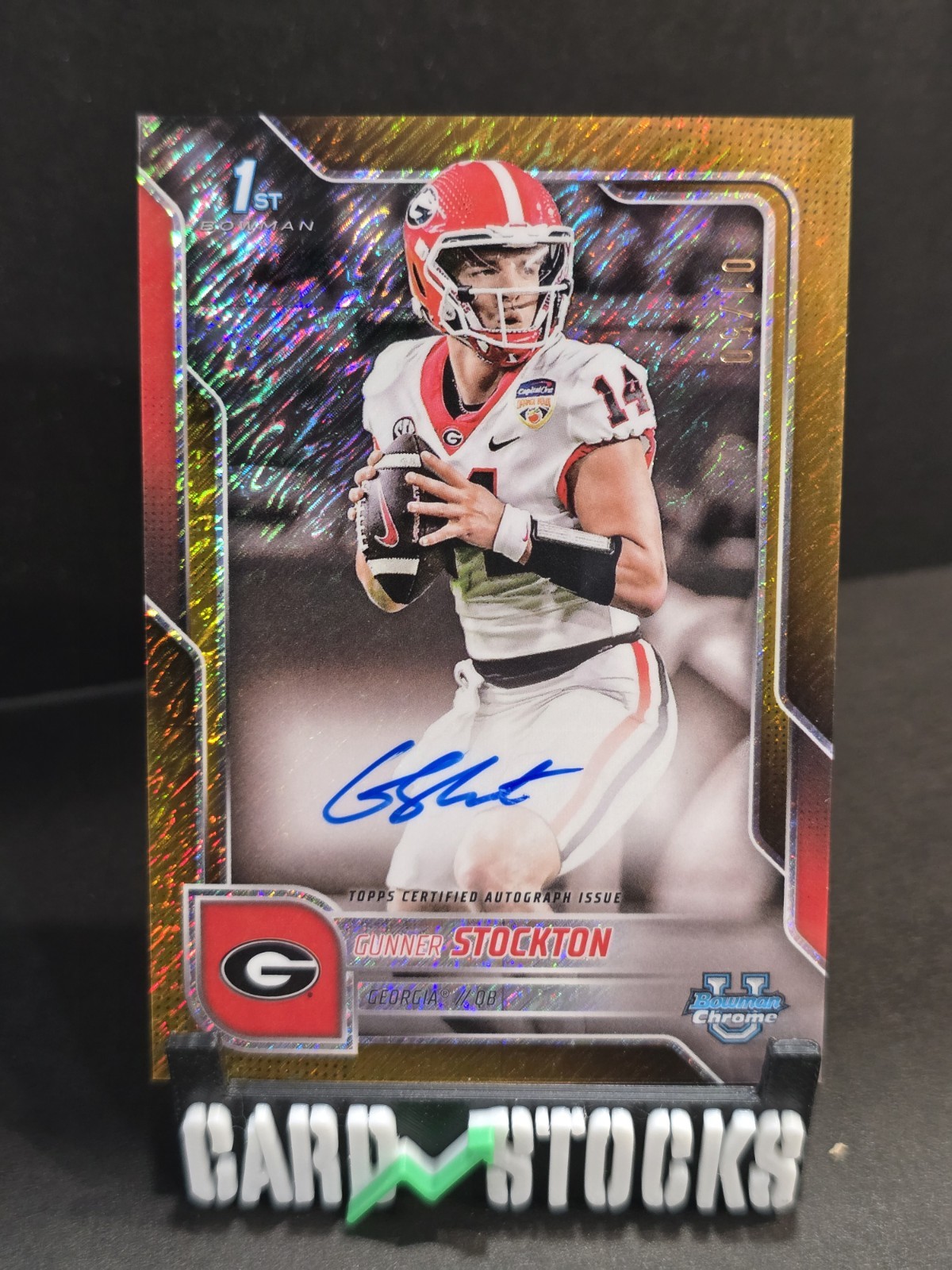 2025 Bowman Chrome U Gunner Stockton UGA BCA-GS Gold Refractor 1/50 Auto