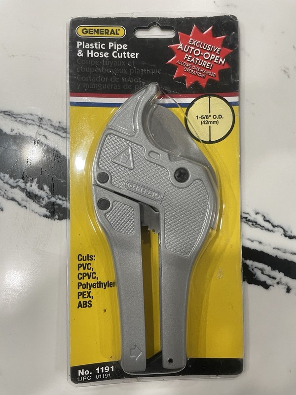 General Plastic Pipe & Hose Cutter No. 1191 Auto Open Feature