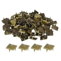 100Stk Pyramiden Nieten FüR Kleidung, 15Mm 4 Zacken Quadratnieten Bronze Metall