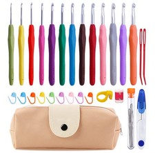 38 Pack Crochet Hooks Set, 13 Pcs 2mm b -10mm n Ergonomic Crochet Hooks Set,...