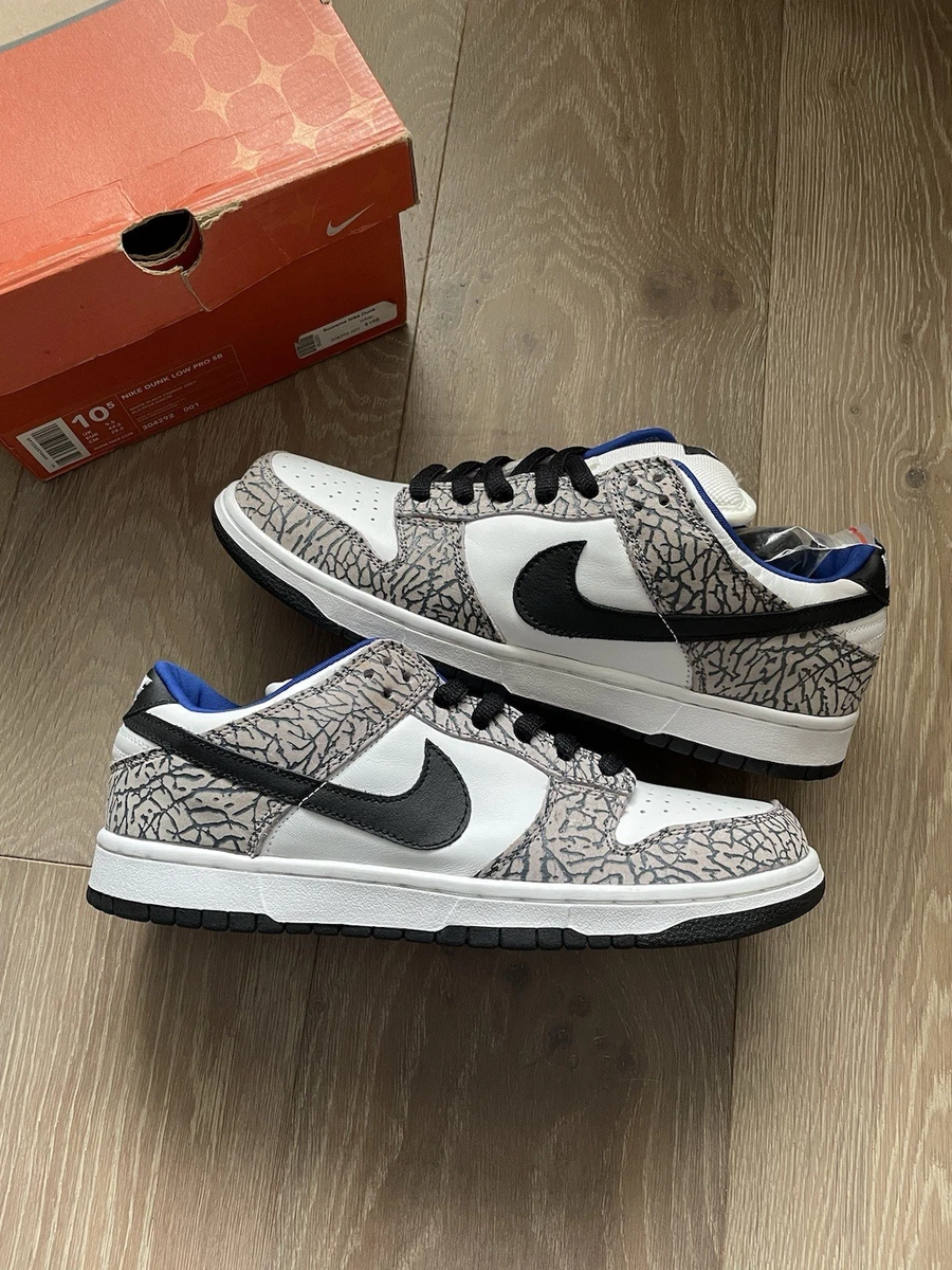 Size 10.5 - Nike Supreme x Dunk Pro SB Low White Cement | eBay
