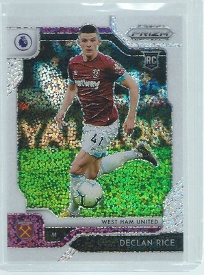 DECLAN RICE 2019-20 PANINI PRIZM PREMIER LEAGUE WHITE SPARKLE RC #D 11/15
