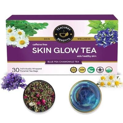 TEACURRY Skin Glow Tee - 30 Teebeutel 100 Gramm Kostenloser Versand Weltweit