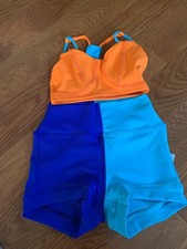 2PC Tiger Friday Blue Bootie Short Ziggle Crop Top Size Child L NWOT