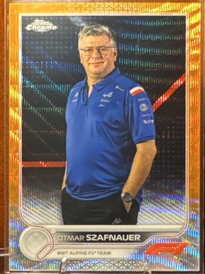 Topps Chrome Formula 1 2022 Otmar Szafnauer BWT Alpine #102 F1 Crew 13/25 ORANG