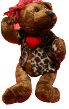 Dan Dee Collectors Choice Valentines Day Brown Plush 10 Bear Red Bow/heart 261