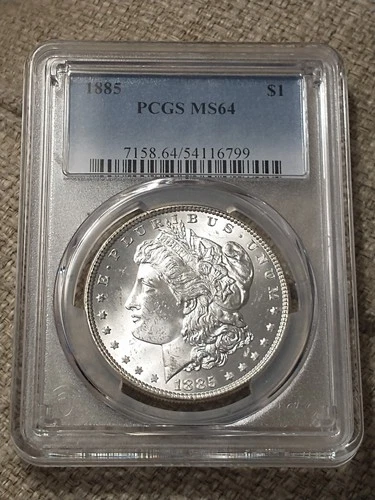 1885 Morgan Silver Dollar, PCGS MS64 Great Luster and Strike