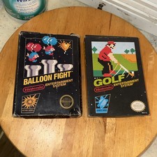 Balloon Fight (Nintendo NES, 1985) 5-Screw BLACK BOX Near CIB & Golf Complete