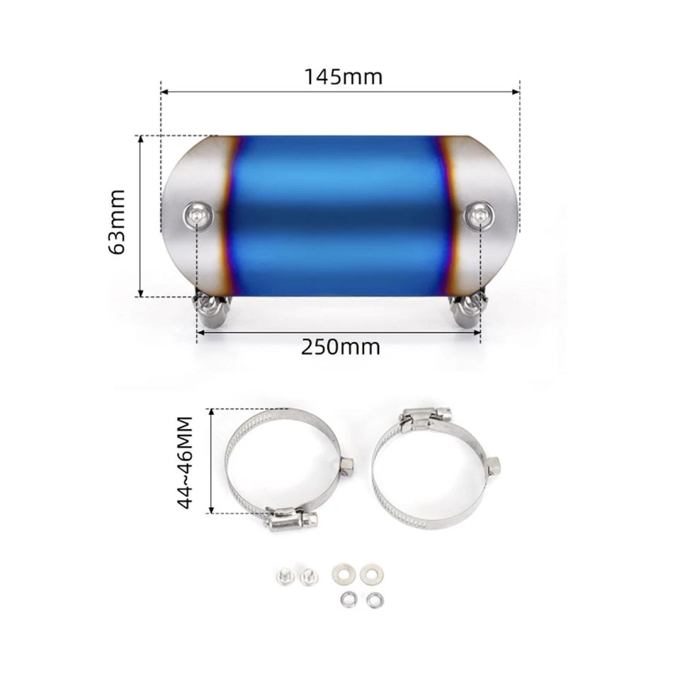 Motorcycle Exhaust Heat Shield Middle Muffler Pipe Cover Protector Guard Blue - Image 4 of 4