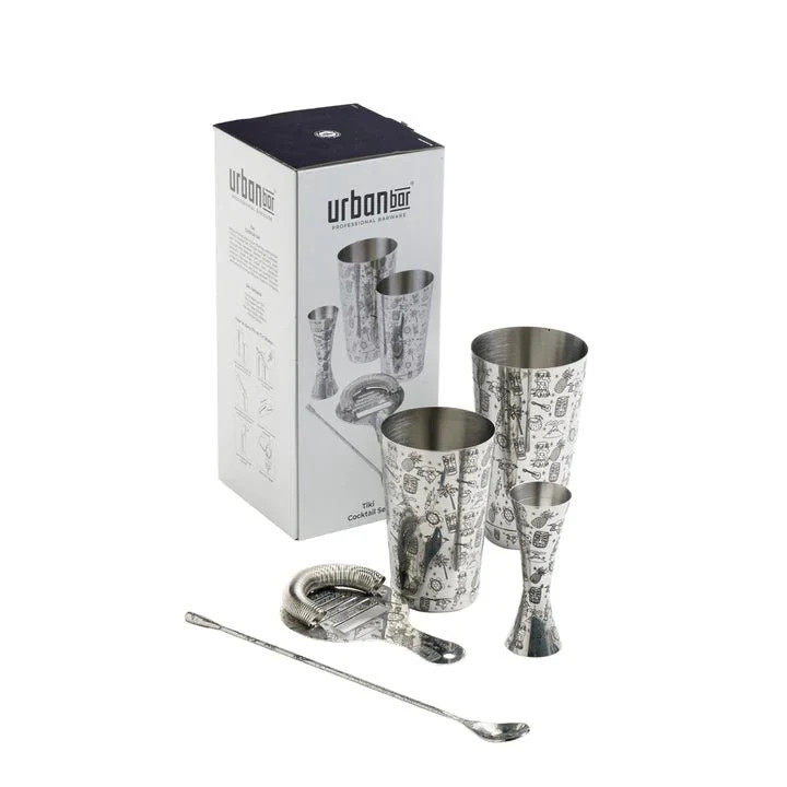 Kit cocktail mixologie TIKI 5 pièces en céramique noire pour bar