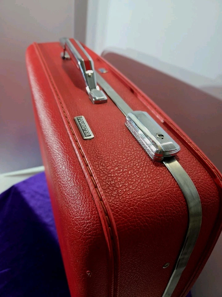 Maleta rígida vintage roja American Tourister equipaje 24", años 50, 60 BONITA  Foto 4 de 4