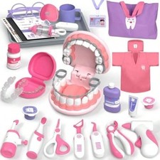Lehoo Castle Kids Doctor Kit Toddler Dentist Play Set Girls Boys Toy Pink 3-5Y