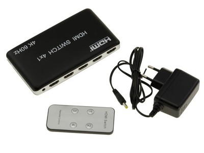 Switch HDMI 2.0B 4K 60Hz Mit 4 Eingängen Und 1 Ausgang - Fernbedienung