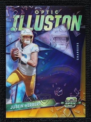 2021 Panini Contenders Optic Illusion Gold Prizm 2/10 Justin Herbert #OI-JHE lz7