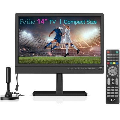 14'' HD LCD TV for RV, Camping, and Offices - Remote Included