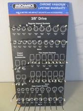 Vintage Mechanics Products Socket Wall Advertising Display Board w/ Tool Hooks