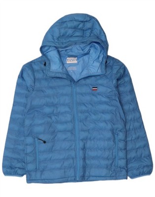 Levi's wattierte Herrenjacke mit Kapuze UK 38 mittelblau Polyester AF06