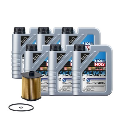 6L Liqui Moly Special Tec V 0W-30 Wix Oil Change Kit for Volvo S60 XC60 L4 2.0L