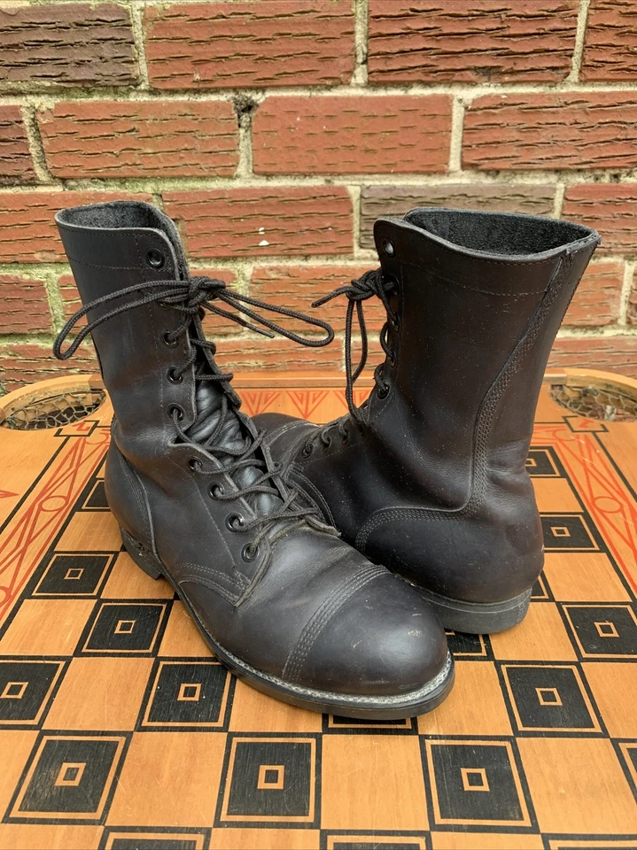 Biltrite ANSI Z41.1-1967 75 Hombres 8.5 R M EE. UU. Botas de Combate Cuero Negro Puntera de Acero Foto 2 de 4