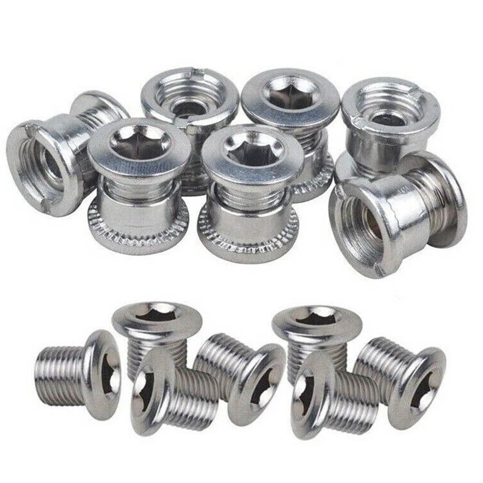 Steel Bike Chainring Bolts 6.5 Single 8.5 Double Triple Speed Nut Screw 5/10/20X - Image 3 of 4