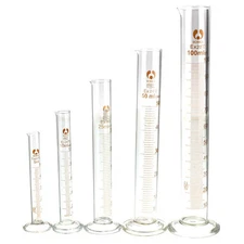 Thick Glass Graduated Measuring Cylinder Set 5ml 10ml 25ml 50ml 100ml Glass