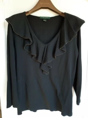 Top Lauren Ralph Lauren Noir Taille S NEUF - Photo 1/4