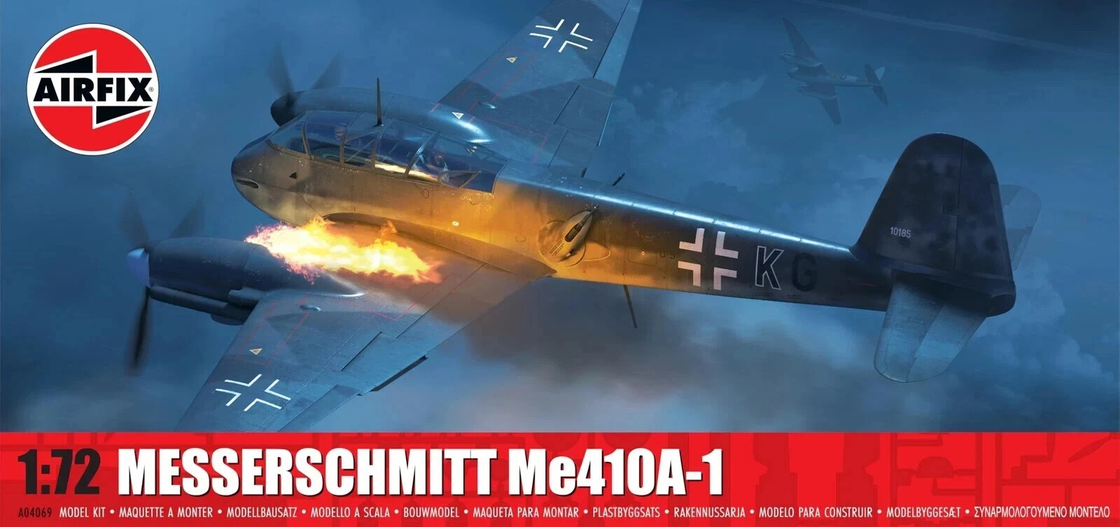 Airfix Messerschmitt Me410A-1. 1-72 Scale, Plastic Model Aircraft Kit.