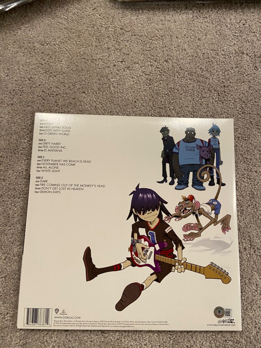 DAMON ALBARN JAMIE HEWLETT SIGNED GORILLAZ DEMON DAYS ALBUM VINYL