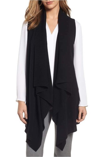 Cashmere Drape Front Sweater Vest 