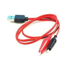 5PCS Alligator Test Clips Clamp to USB Male Connector Power Supply Adapter Cable