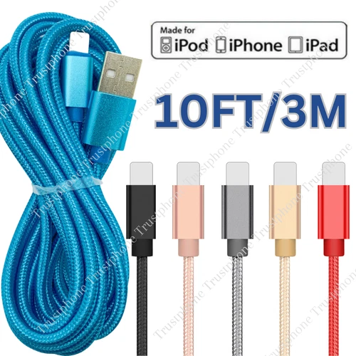 10FT USB Charger Cable For iPhone 14 13 12 11 Pro XS Max XR 8 7 6 Charging Cord