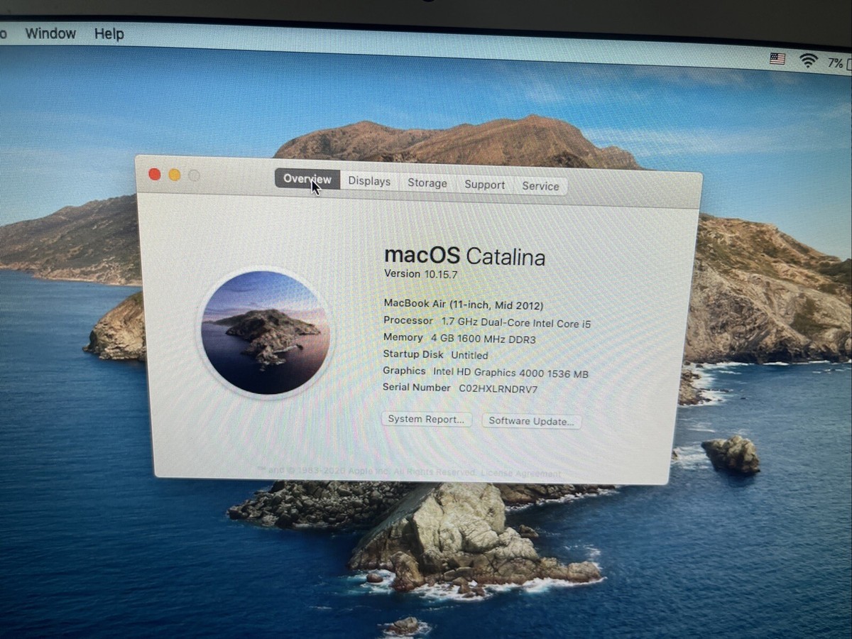 Apple MacBook Air A1465 11” Laptop - MD224LL/A (June, 2012