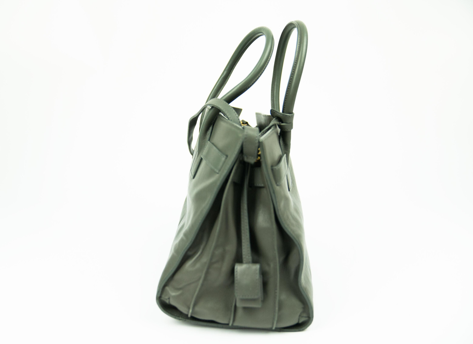 SAINT LAURENT PARIS YSL Sac De Jour Mini piccola borsa a mano in pelle grigia