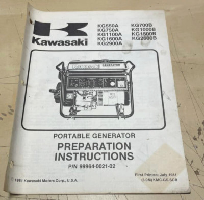 Vintage 1981 Kawasaki KG550A - 2600B Portable Generator