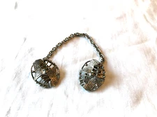 Vintage Victorian Style Silver Tone Sweater Scarf Guards Clips