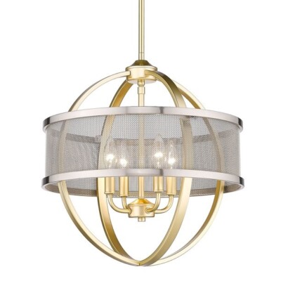 Golden Lighting Colson 4-Light Olympic Gold Globe Chandelier - 3167-4P OG-PW