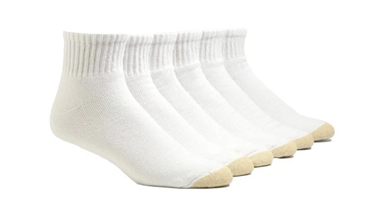 Женские белые хлопковые носки GoldToe на четверть 6 пар размер обуви 6-9 - Изображение 2 из 3