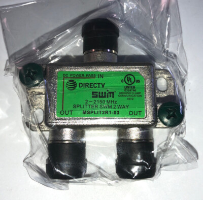 DirecTV MSPLIT2R1-03/MSPLIT2R0-01 2Way SWM Green Splitter SWiM 2Way-NEW-SHIP24HR