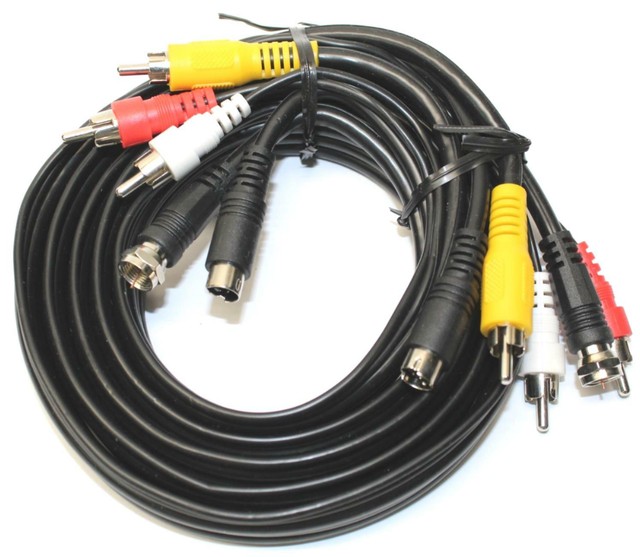 Coaxial Wire with Connector 3 RCA Male Connectors Jack Adapter Audio