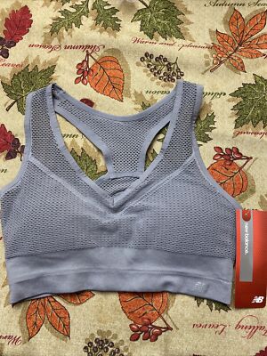 New Balance Sports Bra Smokey Warts (Gray) Style 7454 Removable Cups Size  XLarge