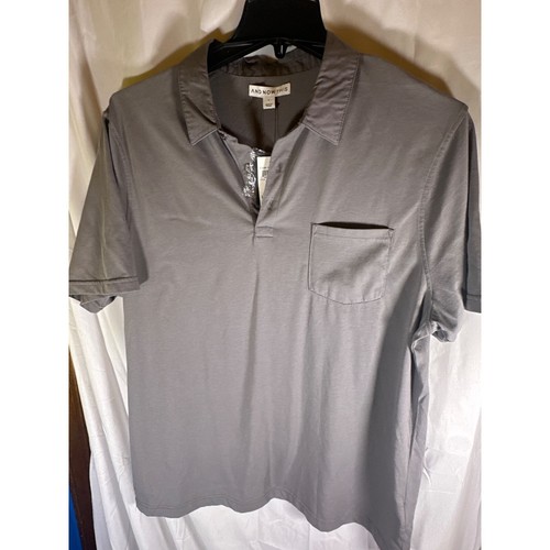 And Now This Mens Pocket Polo Shirt, Steel Grey, Size L, NWT