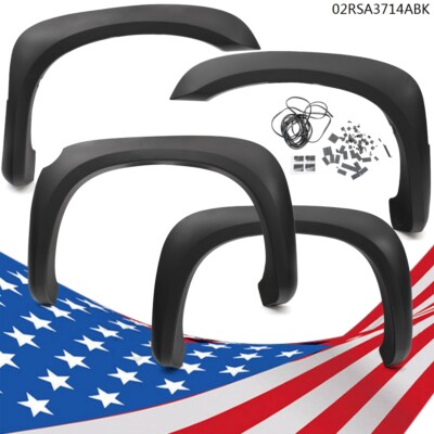 Front & Rear Fender Flares Fit For 2005-2011 Dodge Dakota Black Factory Style