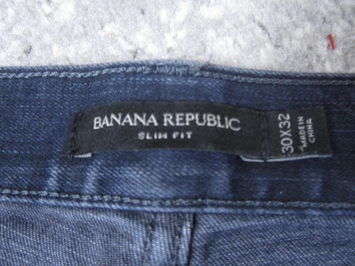 Banana Republic Jeans Men 30x32 34x30 Actual Slim Fit Blue Denim Pants Dark Wash - Picture 4 of 11