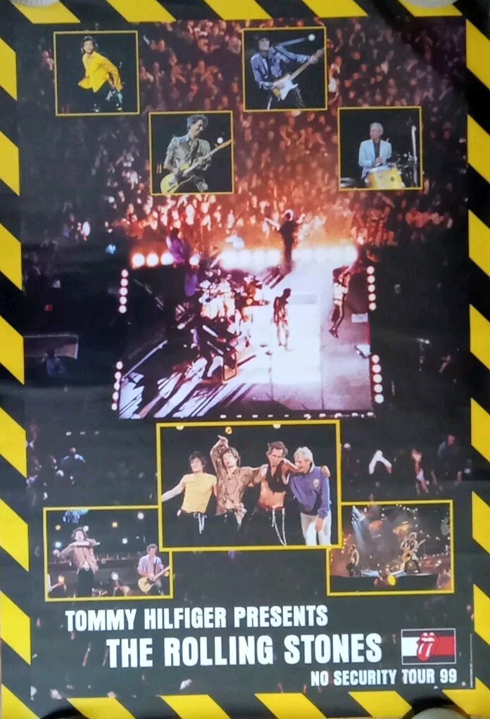 Vintage Original 1999 Rolling Stones No Security Tour Poster Mick